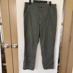 Eddie Bauer Womens 10 Olive Green Hemp Blend Straight Leg Casual Pants Bottoms